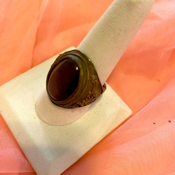 VINTAGE TIGERS EYE GENTELMANS RING - Picture 3 of 6